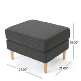 Christopher Knight Home® - Noble House - Milton Mid Century Modern Dark Grey Fabric Ottoman