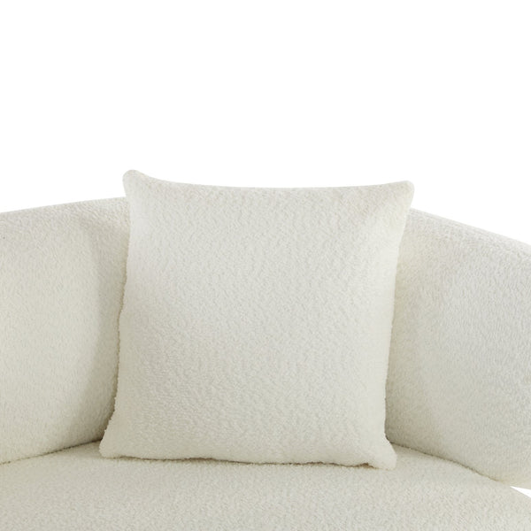 English Elm Round Arm Curved Sofa Plush Upholstered Mid-century Living Room Lounge Seating Beige N771P270523M