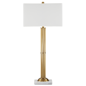 Allegory Antique Brass Table Lamp - Elegant Design with White Marble Base, Perfect for Modern Spaces