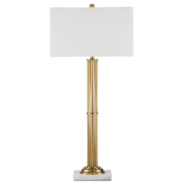 Allegory Antique Brass Table Lamp - Elegant Design with White Marble Base, Perfect for Modern Spaces