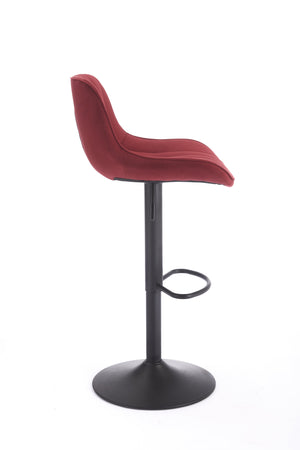 English Elm Chrome Velvet Swivel Bar Stool Set of 2 — Height Adjustable, 360° Rotating Footrest, Red Upholstery W1249P253969