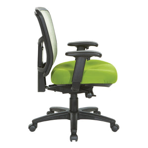 OSP Home Furnishings Green Air Mist Ergonomic Mesh Office Chair with Lumbar Support and Synchro Tilt Control 92555-9279