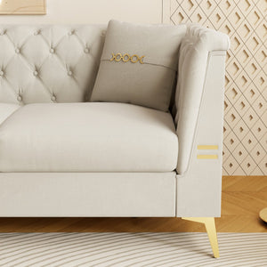 English Elm Fx-P83-Cw4 Stylish Faux Sherpa Sofa With 2 Pillows - Luxurious Comfort & Modern Design For Any Space W576S00222