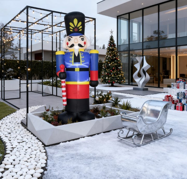 English Elm Blow-up Nutcracker Soldier 8 Foot Tall Led Yard Inflatable Holiday Lawn Decor T3971P414728