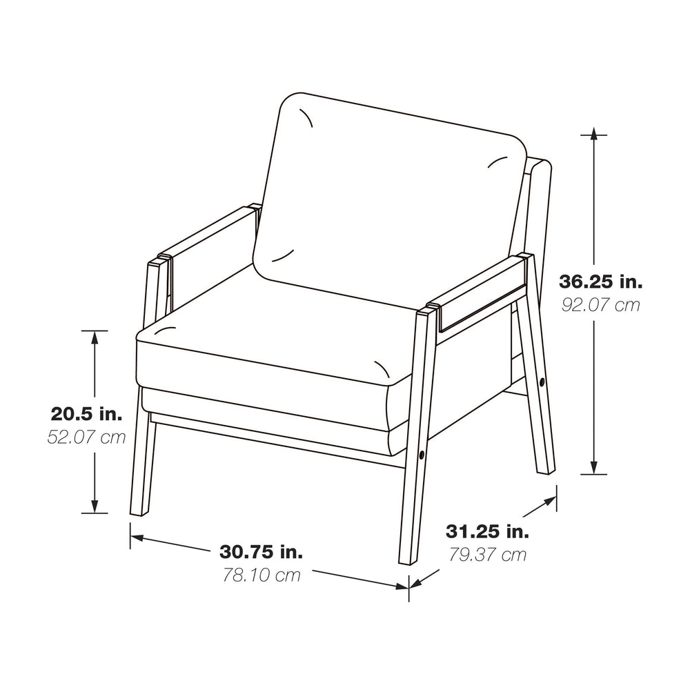 OSP Home Furnishings Kade Wood Frame Armchair Navy