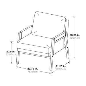 OSP Home Furnishings Faber Wood Frame Armchair Smoke