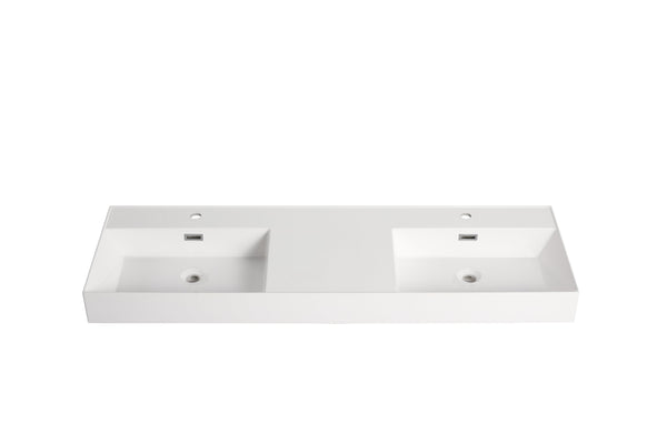 English Elm 60 Resin 60 Inch Gel-Coated Vanity Top in American White Oak Finish — Lightweight, Durable, Eco-Safe Design W1972P186778