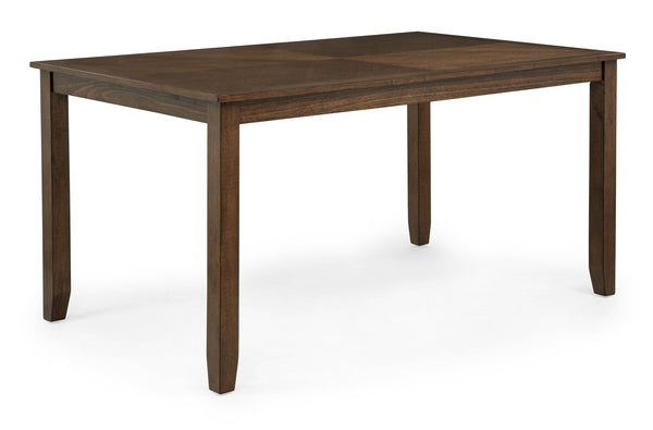 English Elm 5pc Traditional Wooden Dining Set with Rectangular Veneer Table, Tapered Legs & Upholstered Curve Back Chairs B2741P408997