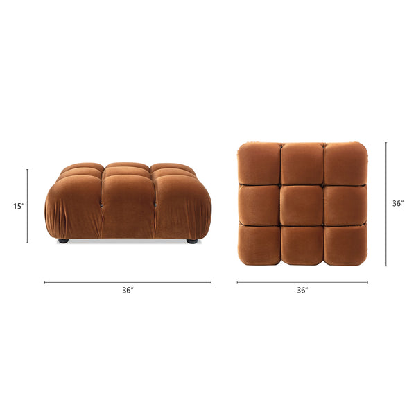English Elm Marcel Bubble Cocktail Ottoman Plush Velvet Seating for Modern Living Rooms B2719P280170