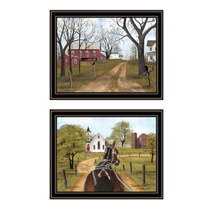 English Elm Trendy Decor 4u Billy Jacobs Pastoral Framed Wall Art Set for Farmhouse Living B067P254092