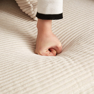 English Elm Corduroy 4-Seater Comfy Cloud Couch With Movable Footrests For Flexible Living Room Arrangements W834S00436