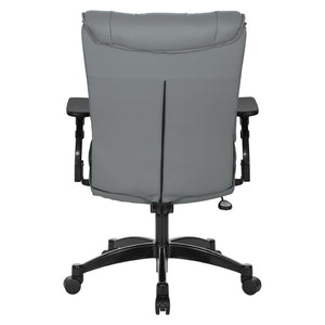 OSP Home Furnishings Leather Executive Conference Chair with Lumbar Support Pillow Top Ergonomic Seating 9333E-EC42