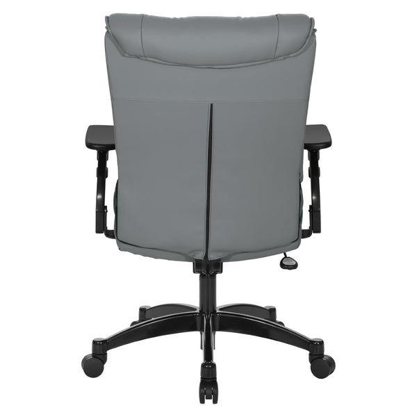 OSP Home Furnishings Leather Executive Conference Chair with Lumbar Support Pillow Top Ergonomic Seating 9333E-EC42