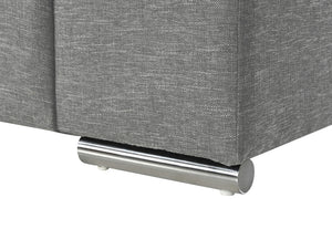 English Elm Giuliana Woven Fabric Accent Chair with Chrome Arms and Brushed Steel Legs B2749P413372