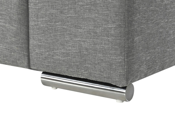 English Elm Giuliana Woven Fabric Accent Chair with Chrome Arms and Brushed Steel Legs B2749P413372