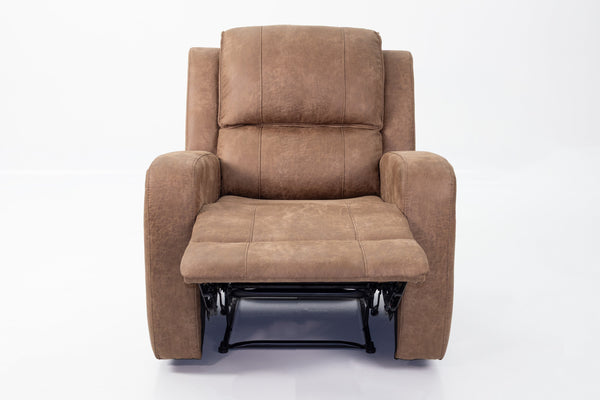 English Elm Single Manual Motion Recliner with Square Arms, Horizontal Tufting & Side Handle for Ultimate Comfort B089P240528