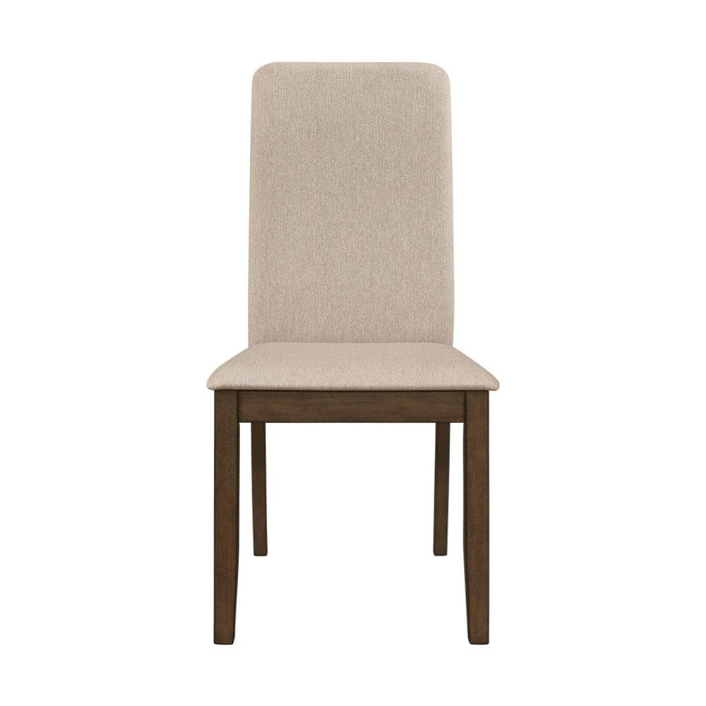 English Elm Set Of 2 Comfort-Enhanced Upholstered Dining Chairs In Soft Latte Twill With Medium Walnut Frame B016P223164-GIGA