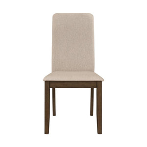 English Elm Set Of 2 Comfort-Enhanced Upholstered Dining Chairs In Soft Latte Twill With Medium Walnut Frame B016P223164-GIGA