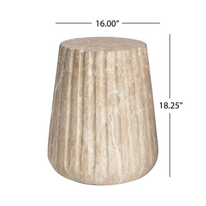 English Elm Christopher Knight Home® - Outdoor Cleme Carved Side Table - Elegant Gold Accent For Indoor/Outdoor Use, Versatile & Durable N773P283510G