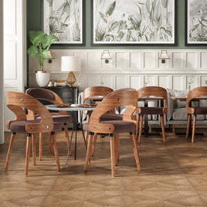English Elm Swivel Counter Stools Set of 2 Rattan Back Pu Seat Mid Century Wood Frame Kitchen Dark Brown T3623P433540