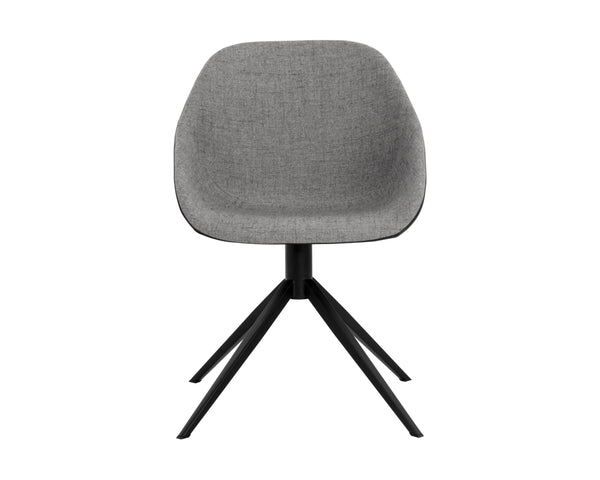 Sunpan Mccoy Swivel Dining Chair - Masculine Charm with Unique Two-Toned Design for Modern Spaces November Grey / Nightfall Black