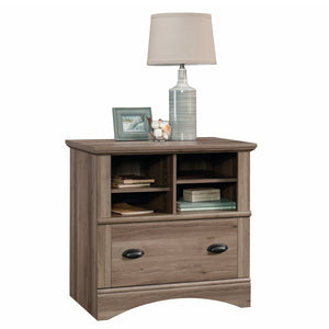 English Elm Lateral File - Stylish Brown Storage Solution With Lockable Drawer, Adjustable Shelves & Compact Design B356P402708