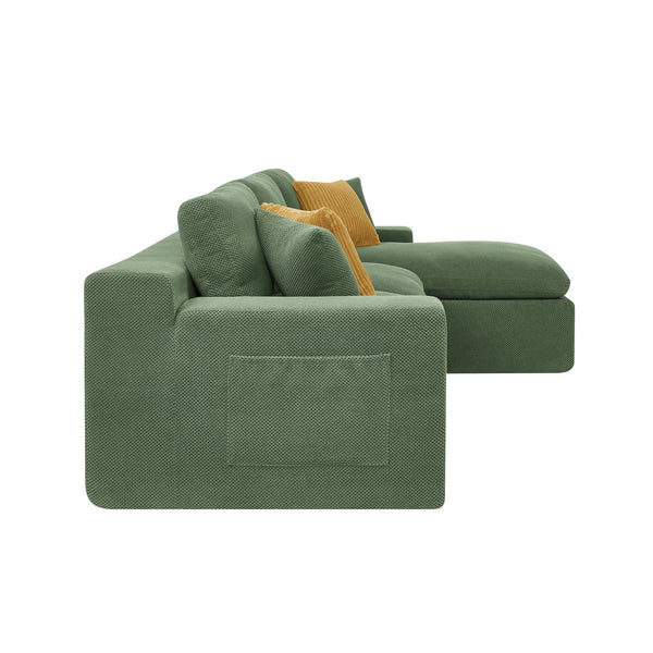 English Elm Cloud Sectional Sofa High Density Foam Deep Seat Upholstered Modern Living Room W5568S00004