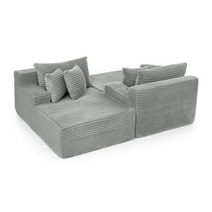 English Elm Two-Seater Lazy Sofa Lounge Chair – Plush Velvet Fabric, No Assembly, Perfect For Cozy Living Spaces W487S00348-GIGA