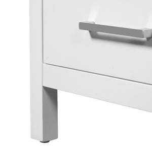 English Elm 18-Inch Modern Bathroom Vanity with Ceramic Sink, Soft-Close Doors, Divider Drawer & Adjusting Feet White N729P334854K