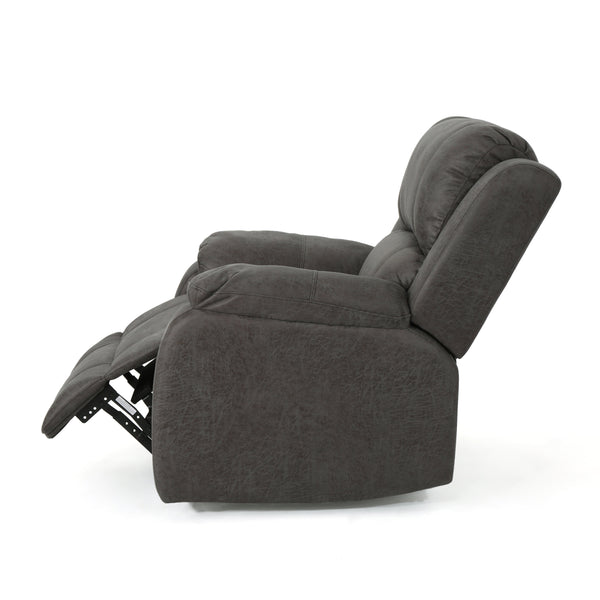English Elm Christopher Knight Home® - Manual Recliner Chair Linen Upholstery, Compact Space-Saving Design with Dual-Angle Lever for Cozy Relaxation Slate 62812.00MFSLAT