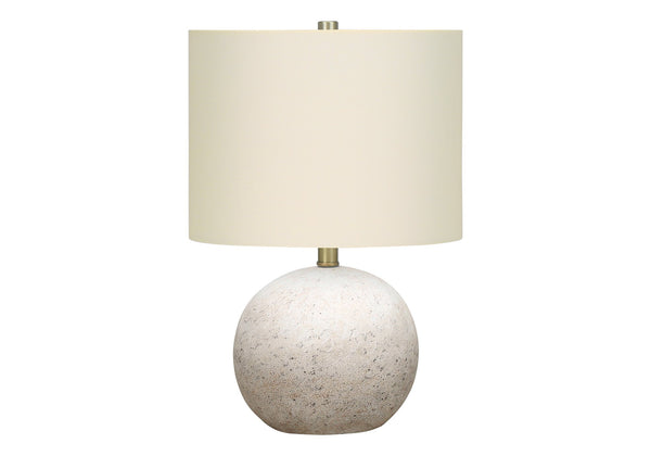English Elm Lighting, 20" Modern Table Lamp With Grey Concrete Base & Ivory Shade – Perfect For Any Room Decor! B2710P220133
