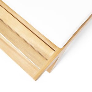 English Elm Christopher Knight Home® - SEDONA Acacia Wood Loveseat with Water-Resistant Cushions and Wide Seat Panel for Outdoor Comfort Teak 68.5 L x 32 W x 11.25 H 63745.00WHI