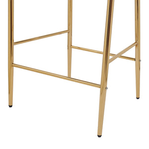 English Elm Christopher Knight Home® - 28.75inch Velvet Counter Height Stool Set of 2 with Tufted Back, Gold Frame & Foam Comfort, 265lb White N762P199823K