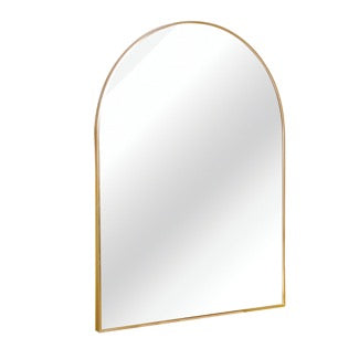 English Elm 30x36 Arched Bathroom Mirror with Anti-Rust Metal Frame, Shatterproof HD Glass, Easy Install Gold W2203P387490