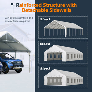 English Elm 20x40ft Heavy Duty Galvanized Steel Frame Party Tent Waterproof Outdoor Wedding Canopy W1422S00064