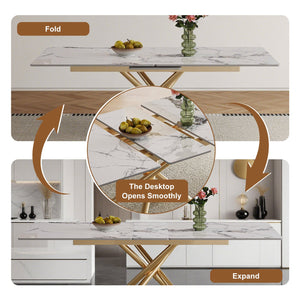 English Elm 59-inch Expandable Glass Top Dining Set Seats 8 with Upholstered Chairs X-base W2700S00090