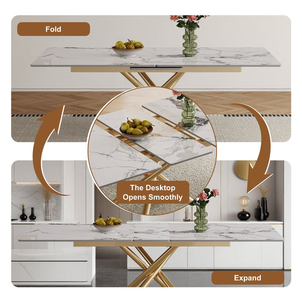 English Elm 59-inch Expandable Glass Top Dining Set Seats 8 with Upholstered Chairs X-base W2700S00090