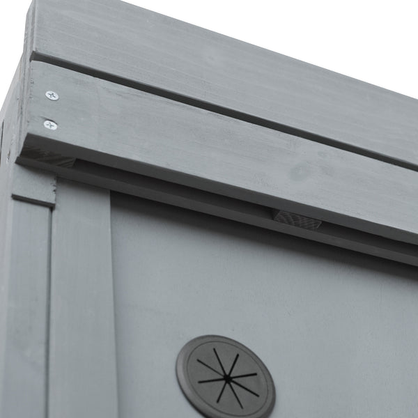 English Elm K&k Outdoor Prep Station Stainless Steel Top Fir Wood Cabinet with Drawer and Wheels Grey+Blue N707P370273G