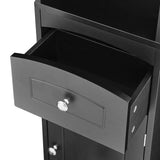 English Elm Tall Bathroom Cabinet, Freestanding Storage Cabinet With Drawer, Mdf Board, Adjustable Shelf, Black