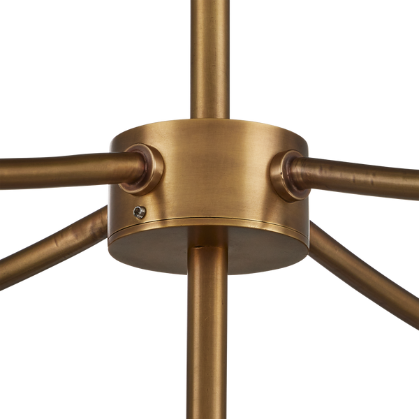 Alithea Semi-Flush Mount Light Fixture - Antique Brass Floral Design by Tom Caldwell for Elegant Spaces