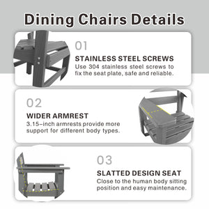 English Elm 7 Piece Hdpe Patio Outdoor Furniture Set For 6 - Stylish, Weather-Resistant Dining Table & Chairs W2681S00008