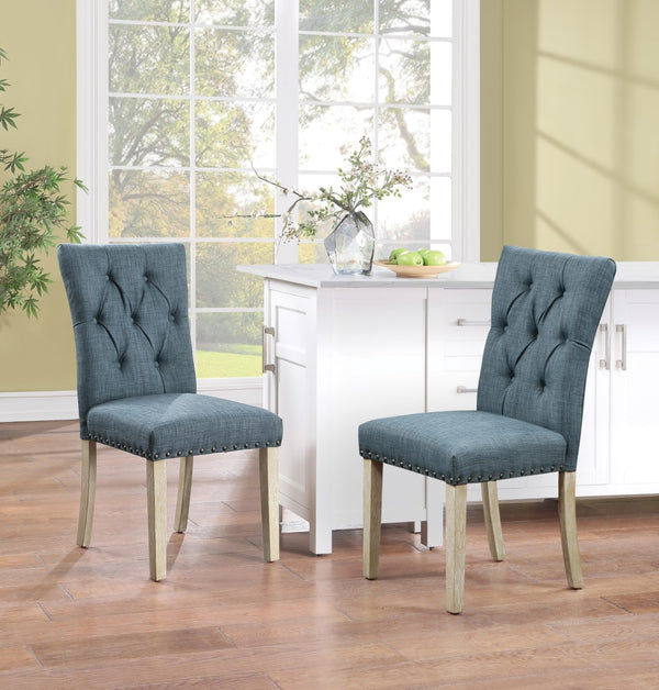 OSP Home Furnishings Preston Dining Chair  - Set of 2 Indigo