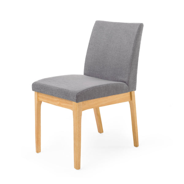 English Elm Dining Chair Set of Two Armless Upholstered Seats with Rubberwood Legs Modern Style Dark Grey 58924.00OAK