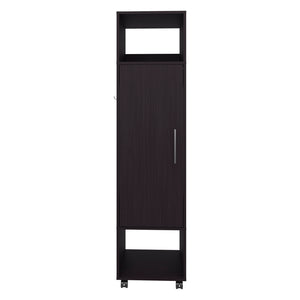 English Elm Wardrobe Boston Black - Space-Saving Engineered Wood Closet with Mirror, Rod & Two Deep Shelves B092P225204