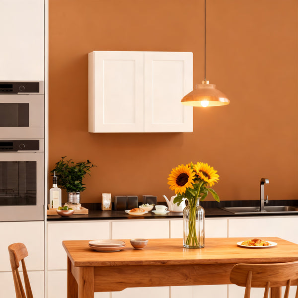 English Elm White Shaker Solid Wood Wall Cabinet Soft Close Double Door Kitchen Bath Storage W5662P465993