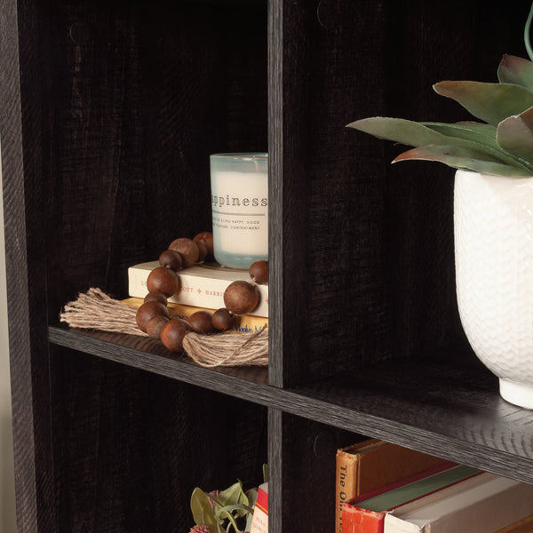 English Elm Bookcase, Sleek Black Finish With 9 Compartments – Perfect For Home Or Office Décor & Storage Solutions B356P402808