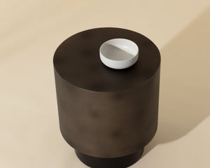 Sunpan Bernaby End Table - Elegant Round Design with Hand-Painted Finish, Perfect for Contemporary Spaces Gunmetal