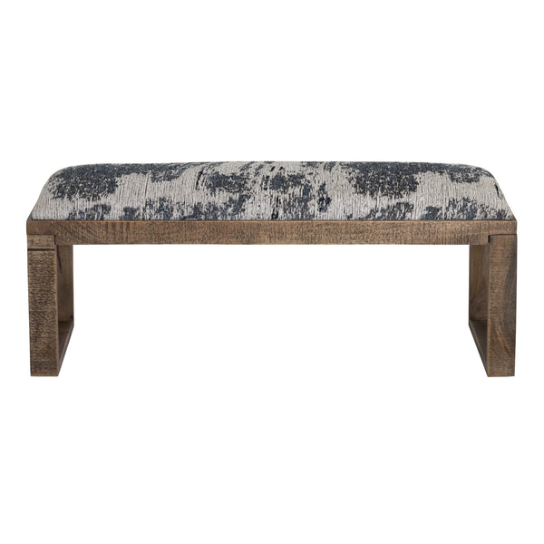Crestview Collection Transitional Upholstered Accent Bench - Stylish Navy Blue Fabric With Distressed Mango Wood Base Navy Solid Wood Cvfnr4234