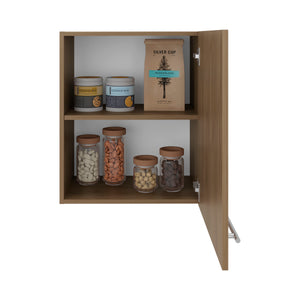 English Elm Sterling Wall Mounted Cabinet Two Interior Shelves Walnut Finish Compact Storage Unit Natural B097P474307