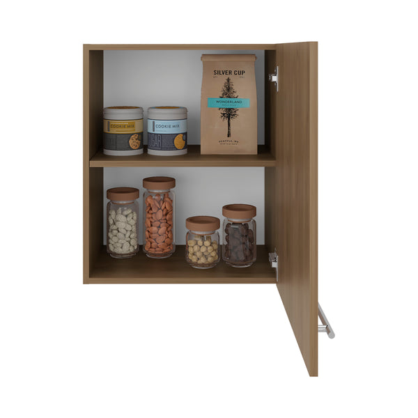 English Elm Sterling Wall Mounted Cabinet Two Interior Shelves Walnut Finish Compact Storage Unit Natural B097P474307